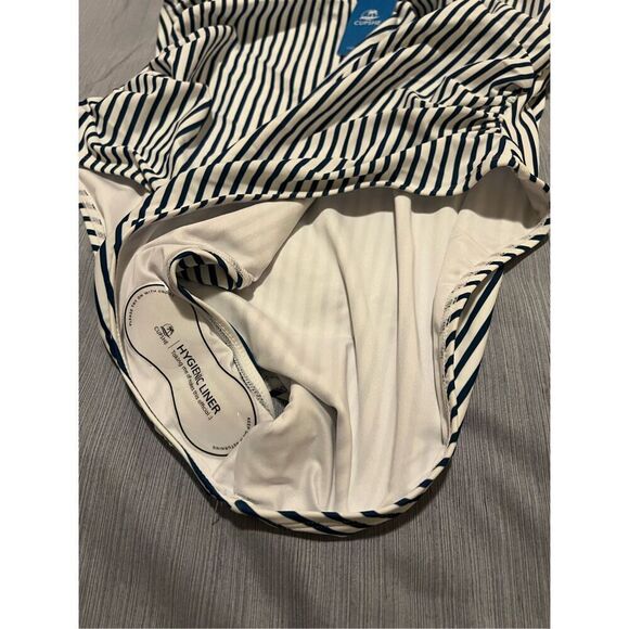 NWT Cupshe blue and white striped one-piece swimsuit - Picture 4 of 6